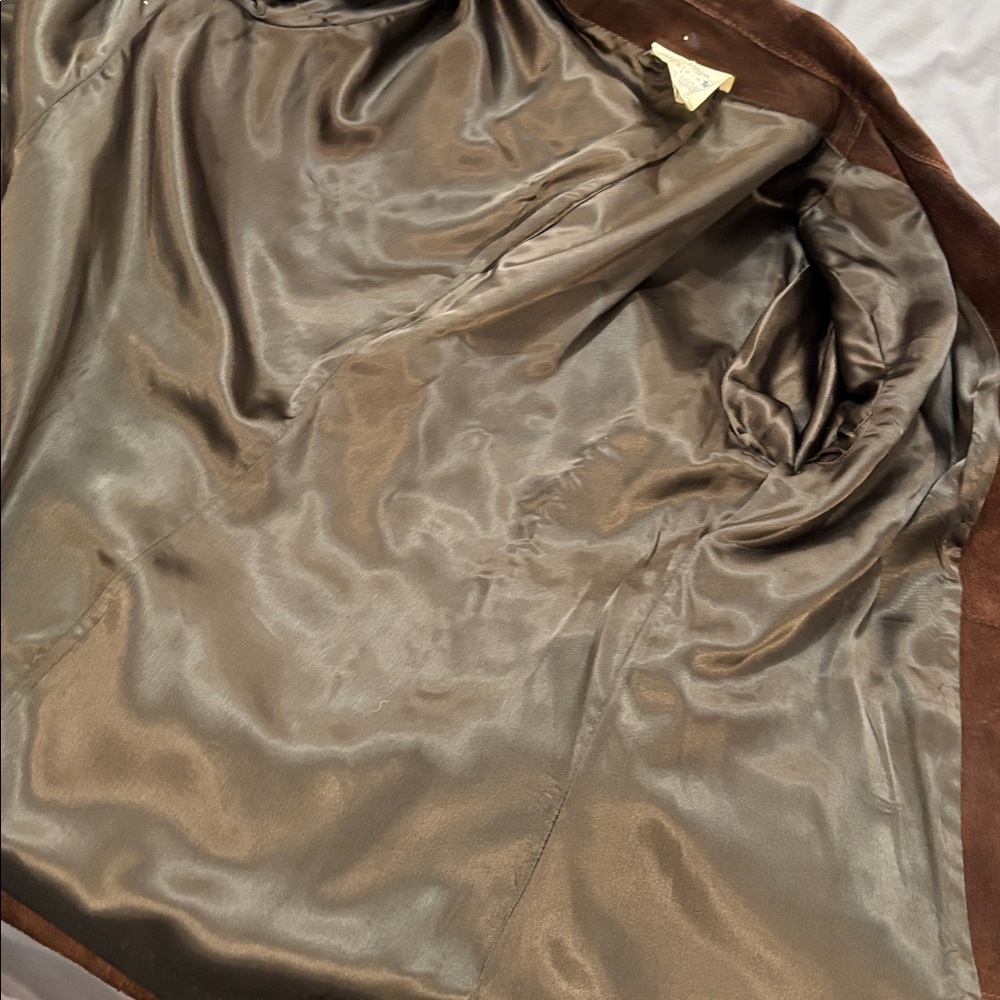Vintage Brown Suede Jacket Snap Front Retro Western Coat Women’s Medium - Picture 14 of 16